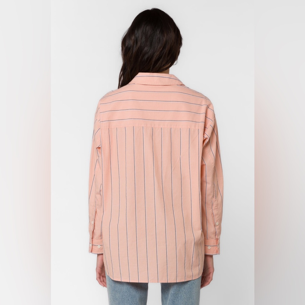 VELVET & HEART RANDALL Button up STRIPE Peach SHIRT - Picture 3 of 14